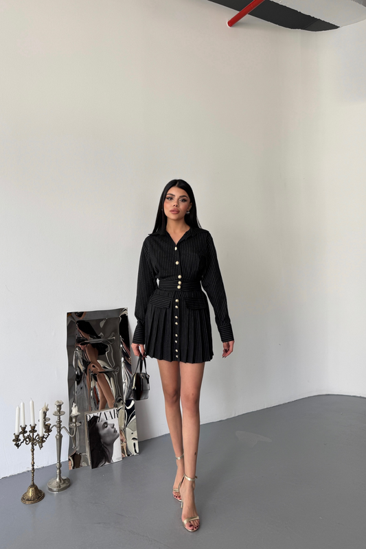 Power Play Pinstripe Dress