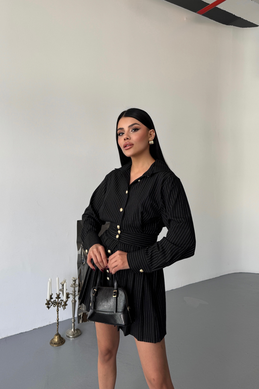 Power Play Pinstripe Dress