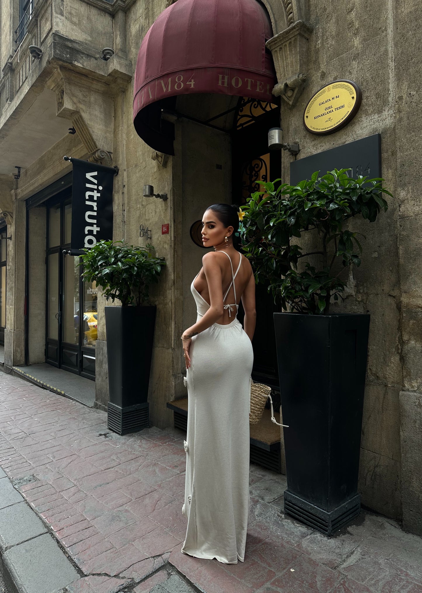 Florence 3D Floral Maxi Dress – White
