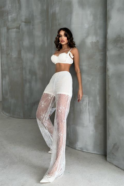 Celeste Sheer Lace Set – White